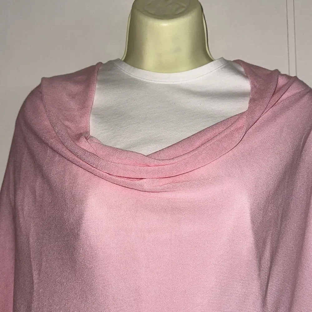Kerisma pink‎ viscose/tencel/modal knit shawl/wrap with hole for head